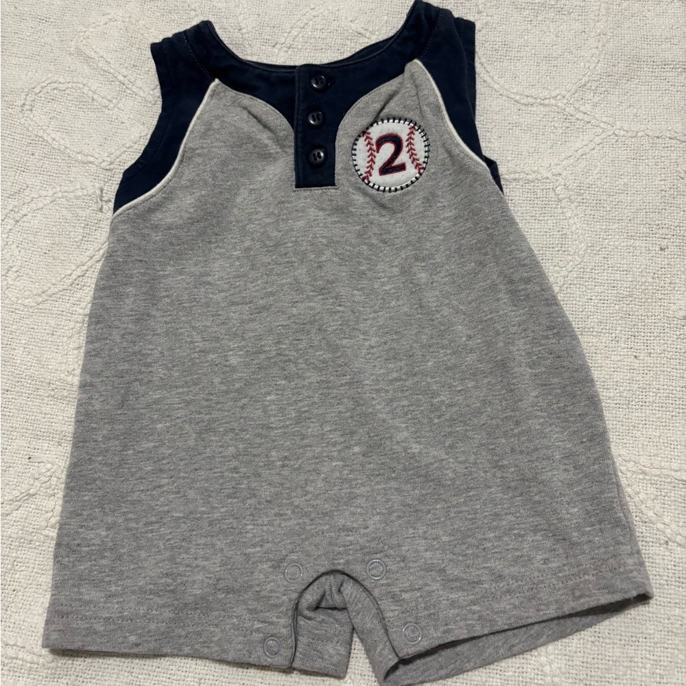Baseball baby boy romper